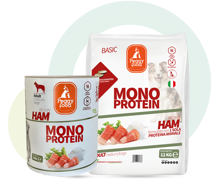 Peggy Food Adult Medium/Large Prosciutto di Maiale Alimento Monoproteico Benessere Articolare