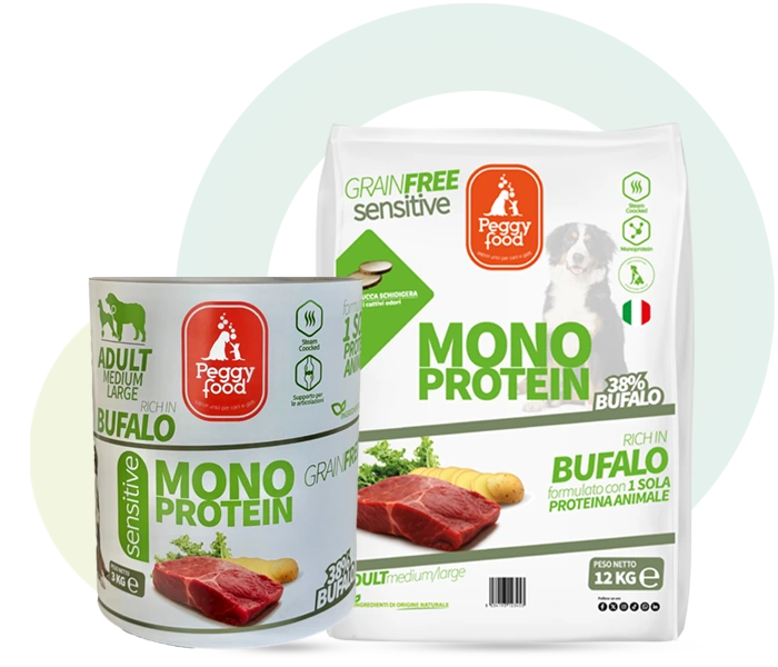 Peggy food Linea Adult Medium/Large Alimento Monoproteico Bufalo per Salute Articolazioni