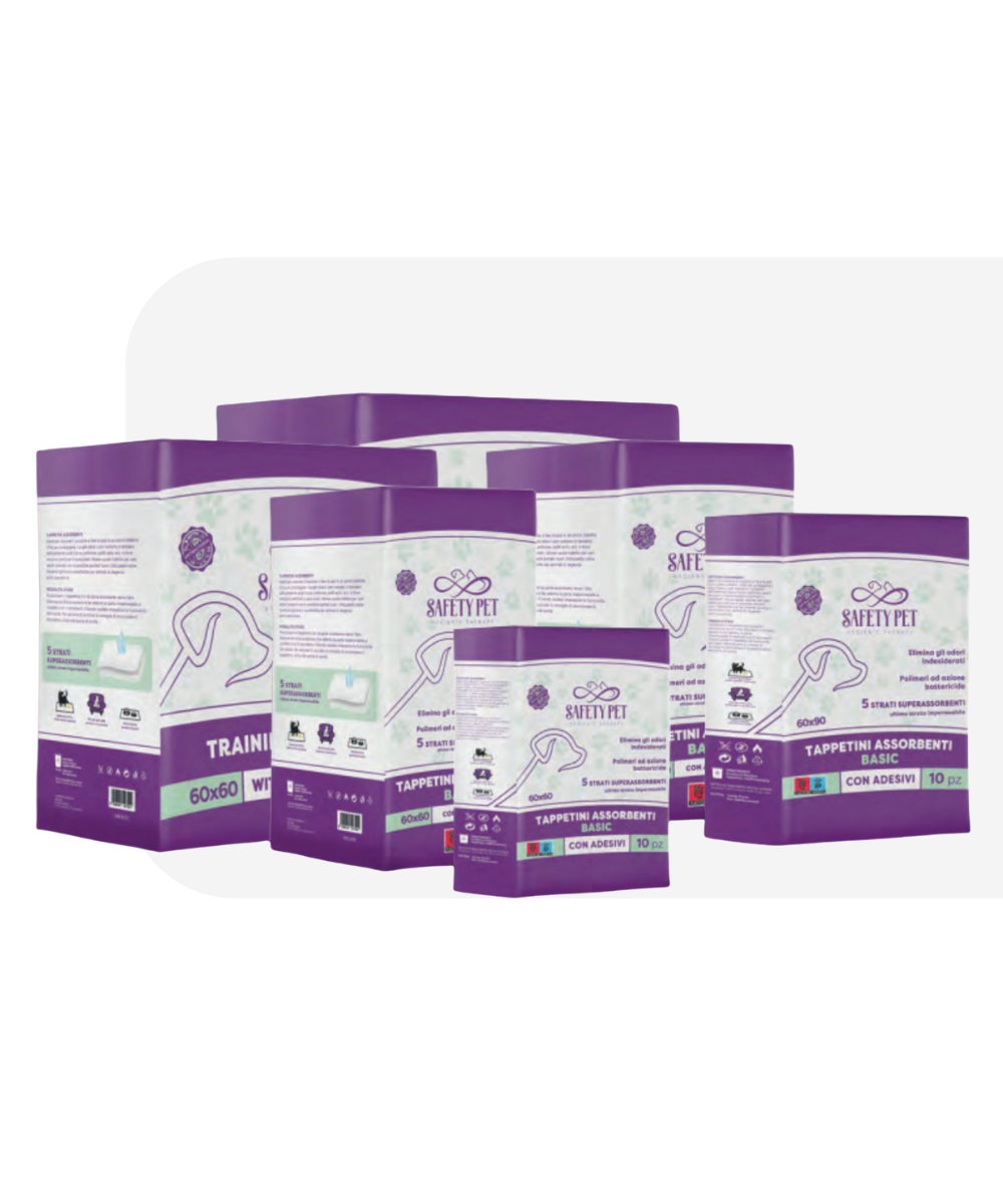 Tappetini Assorbenti Basic per Cani - Super Assorbenti con Controllo Odori - Safety Pet