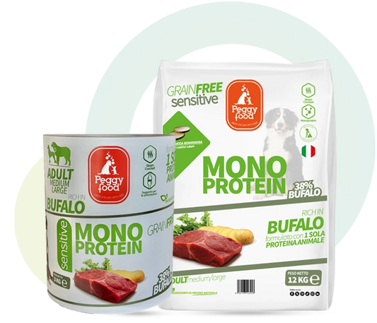 Peggy food Linea Adult Medium/Large Alimento Monoproteico Bufalo per Salute Articolazioni