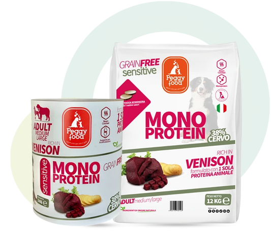 Peggy Food Adult Medium/Large Alimento Monoproteico al Cervo per Benessere e Digestione