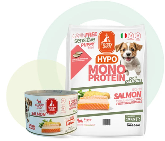 Peggy food Puppy Mini Alimento al Salmone Monoproteico per Crescita e Sensibilità